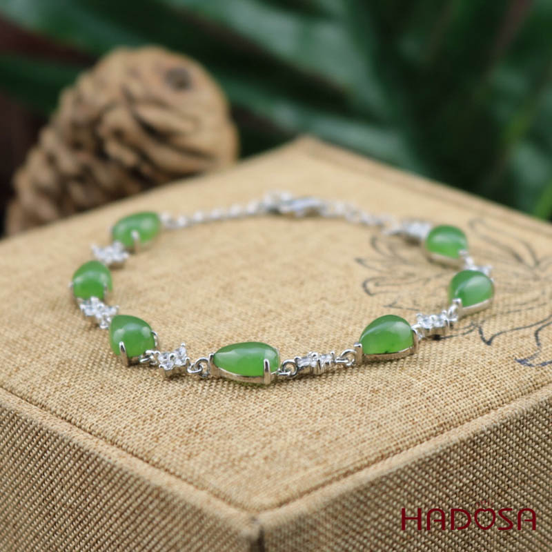 Lắc tay Ngọc Bích Canada (6*9mm) Bạc 925