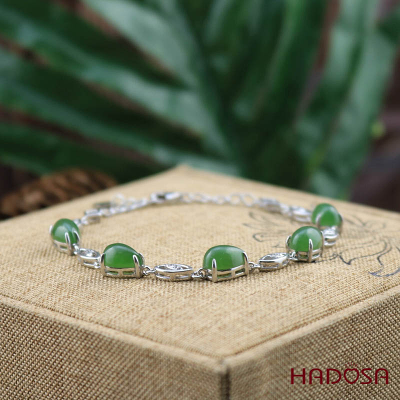 Lắc tay Ngọc Bích Canada 6*9mm bạc 925