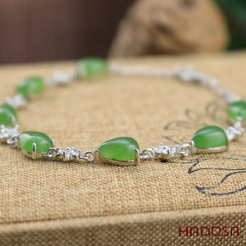 Lắc tay Ngọc Bích Canada (6*9mm) Bạc 925