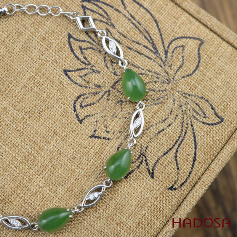 Lắc tay Ngọc Bích Canada 6*9mm bạc 925