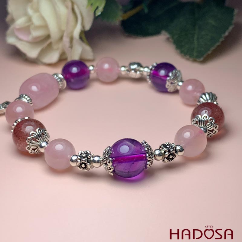 Vòng đá phong thủy mệnh Hỏa, mệnh Thổ charm bạc 925