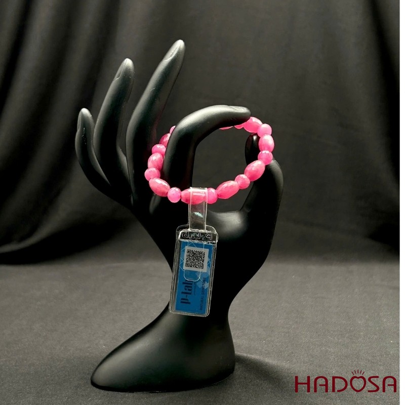 Vòng chuỗi Ruby Thái cắt giác hạt lu thống 7.5x10mm