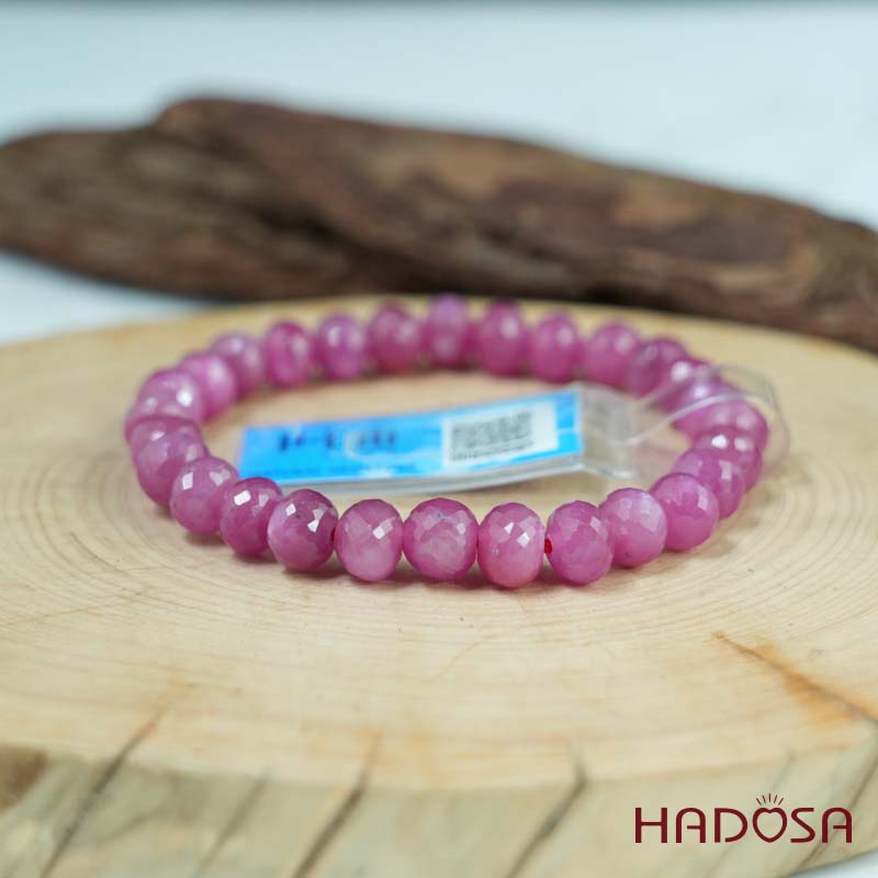 Vòng chuỗi Ruby Thái đỏ cắt giắc 6x7.5mm cao cấp