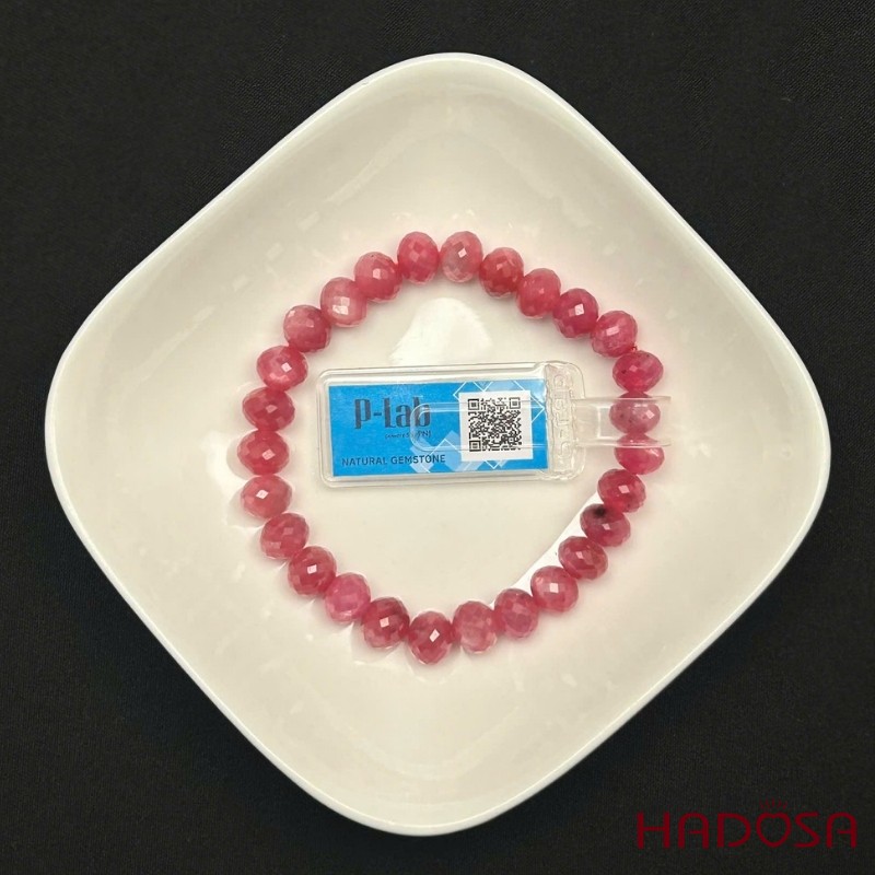 Vòng chuỗi Ruby Thái cắt giác 8.5x7mm cao cấp