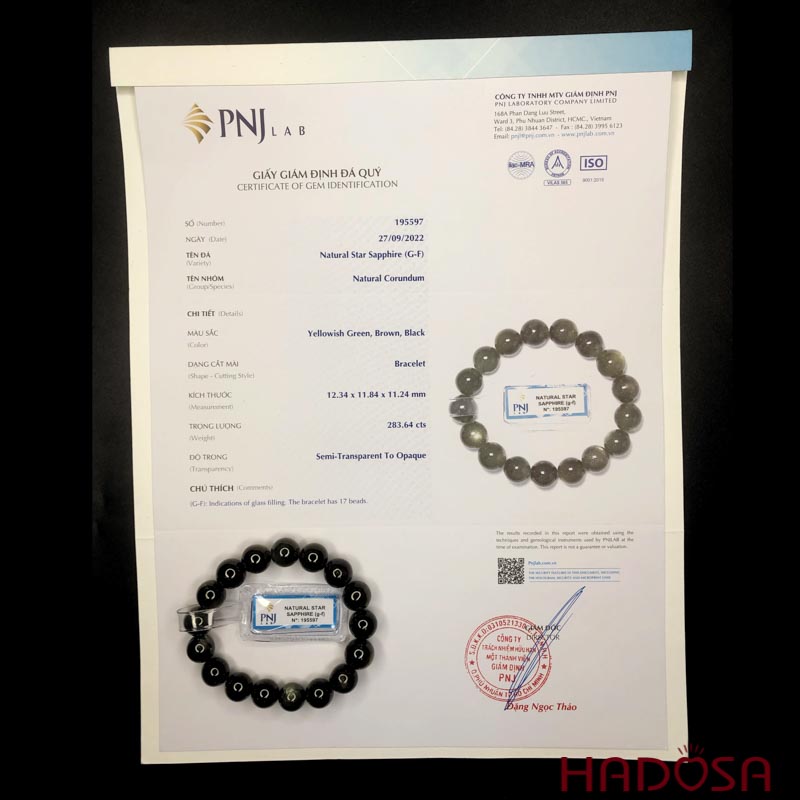 Vòng đá Sapphire ánh titan cao cấp 12mm chuẩn 5A