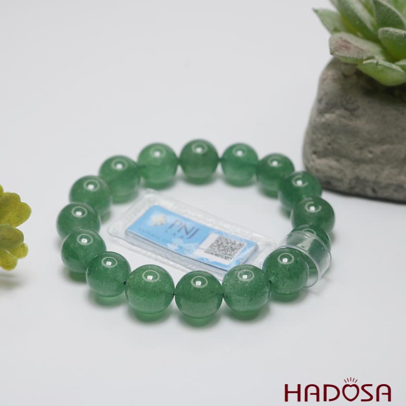 Vòng đá Thạch anh dâu tây xanh 12mm chuẩn 6A