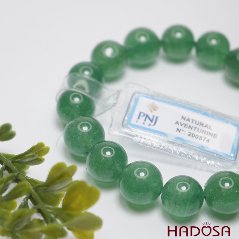 Vòng đá Thạch anh dâu tây xanh 12mm chuẩn 6A