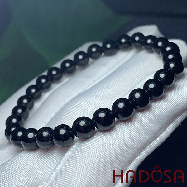 Vòng tay đá Thạch Anh Đen - Morion Quartz 6mm cao cấp
