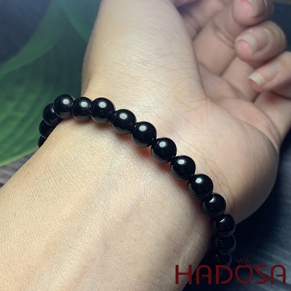 Vòng tay đá Thạch Anh Đen - Morion Quartz 6mm cao cấp