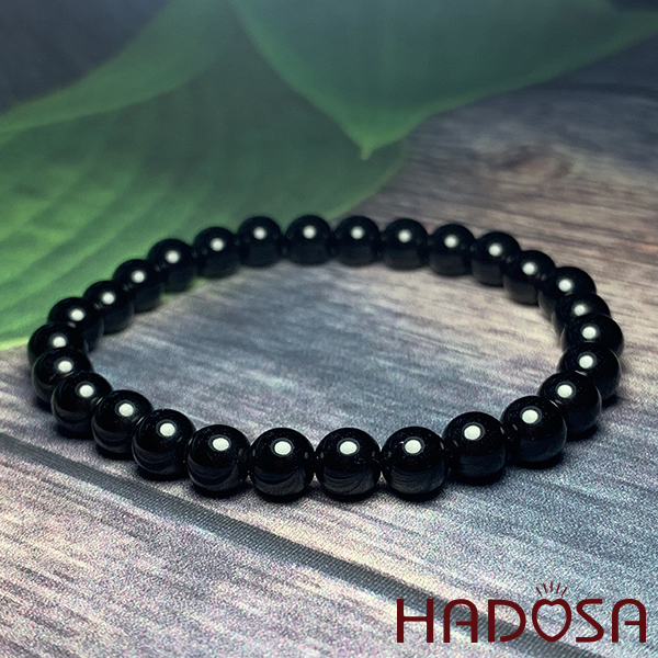 Vòng tay đá Thạch Anh Đen - Morion Quartz 6mm cao cấp