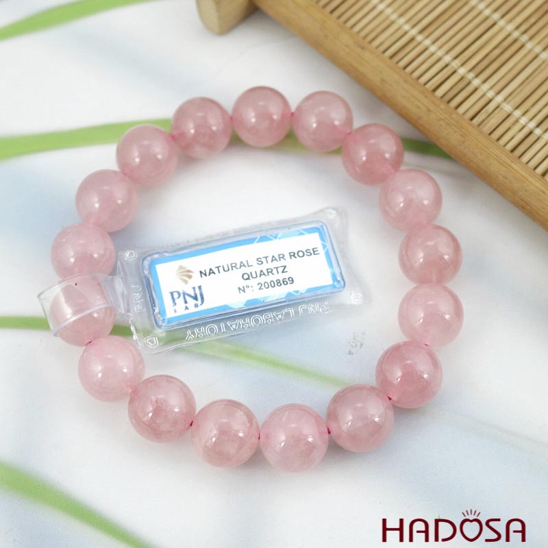 Vòng đá Thạch anh hồng 12mm chuẩn 4A