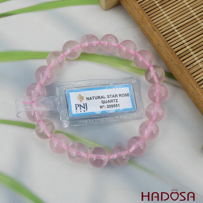 Vòng tay Thạch anh hồng sao 10mm 6A