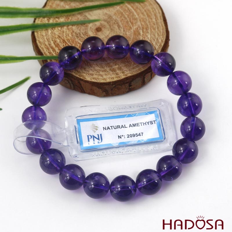 Vòng đá Thạch anh tím 10mm chuẩn 6A