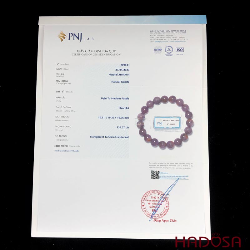 Vòng thạch anh tím tóc vàng 10mm chuẩn 5A