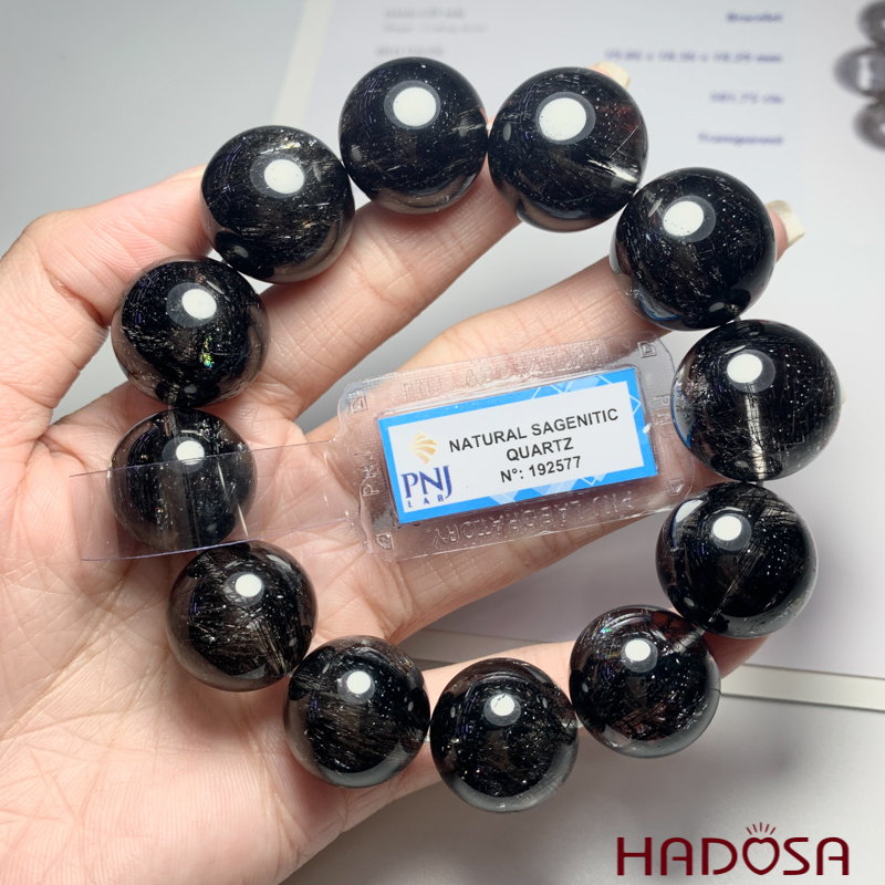 Vòng đá thạch anh tóc đen Vip 19mm chuẩn 7A