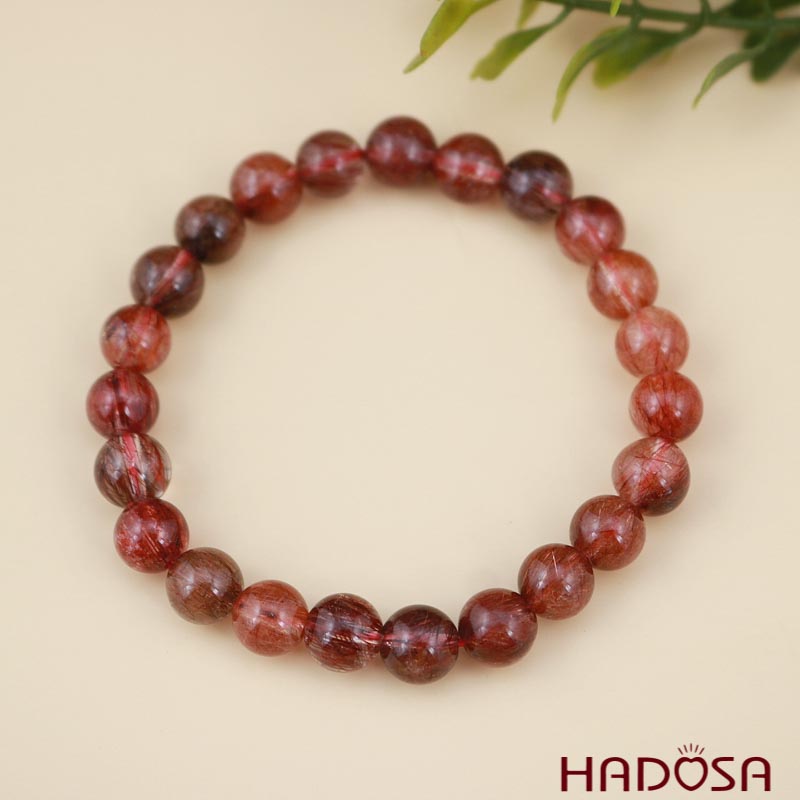 Vòng Thạch anh tóc đỏ 7mm chuẩn 5A