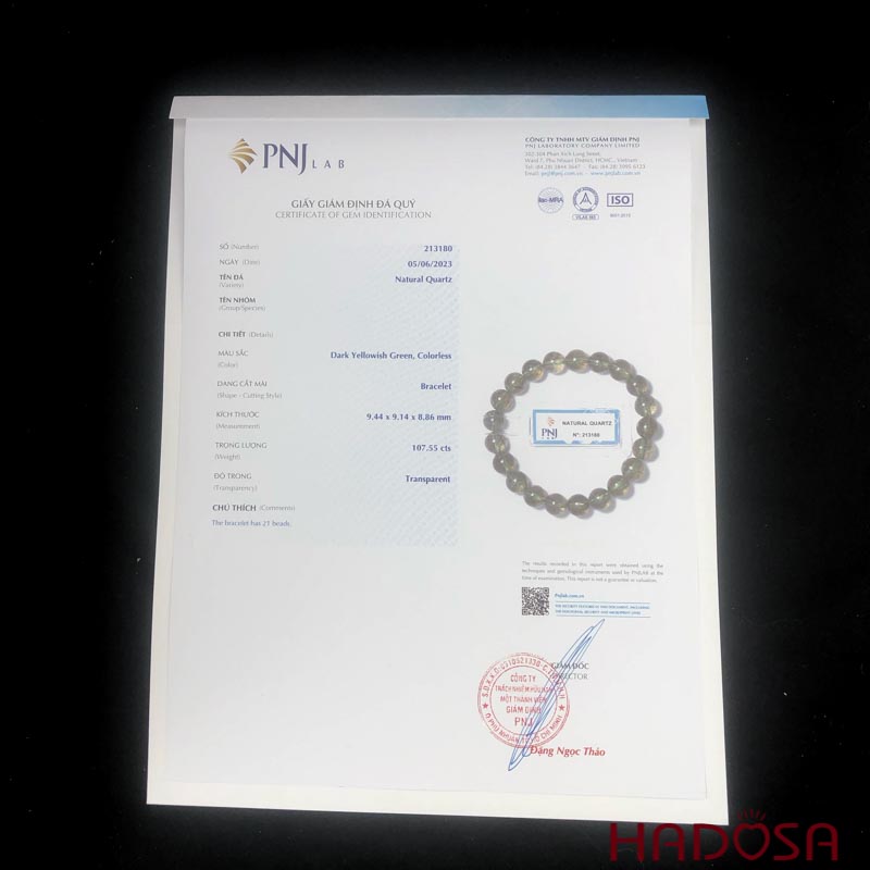 Vòng Thạch anh Tóc xanh 09mm 5A