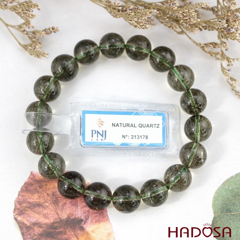 Vòng Thạch Anh Tóc Xanh 11mm 5A