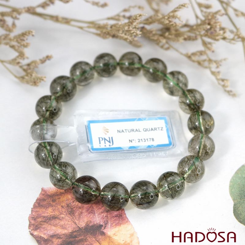 Vòng Thạch Anh Tóc Xanh 11mm 5A