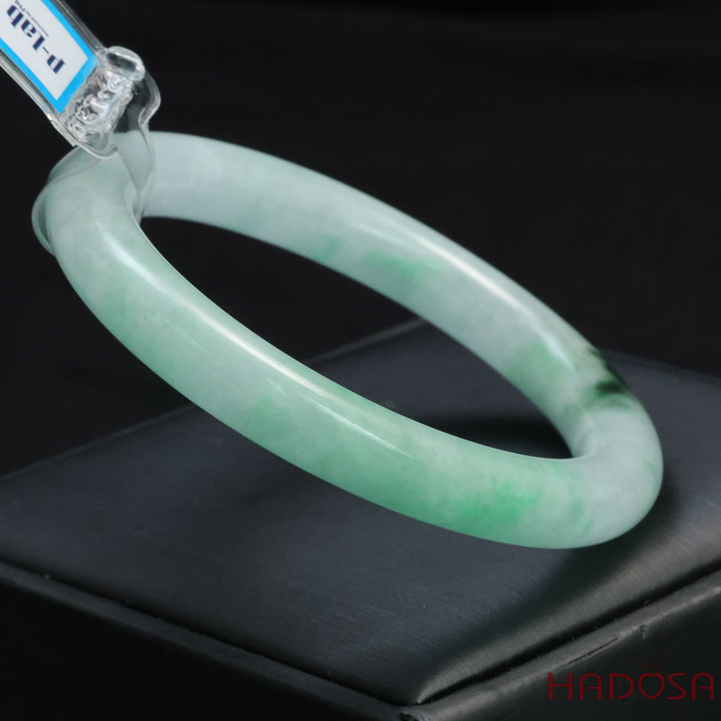 Vòng Ngọc Cẩm Thạch bản tròn trắng phớt lí ni 53