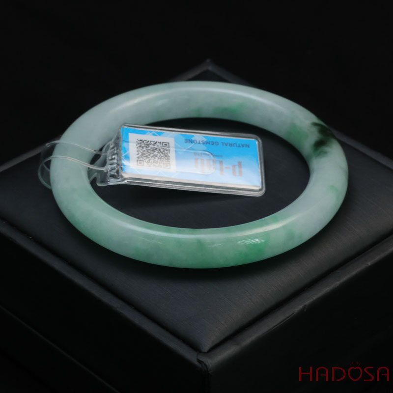 Vòng Ngọc Cẩm Thạch bản tròn trắng phớt lí ni 53