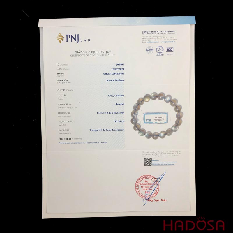 Vòng đá Xà Cừ Labradorite 10mm 6A