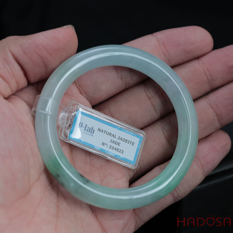 Vòng Ngọc Cẩm Thạch bản tròn trắng phớt lí ni 56