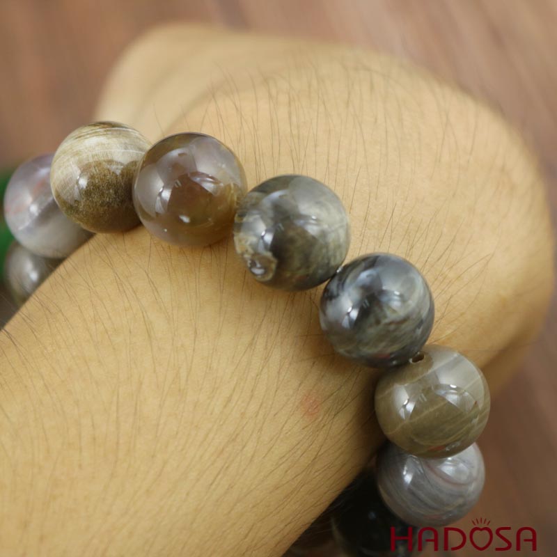 Vòng tay Gỗ hóa thạch 16mm