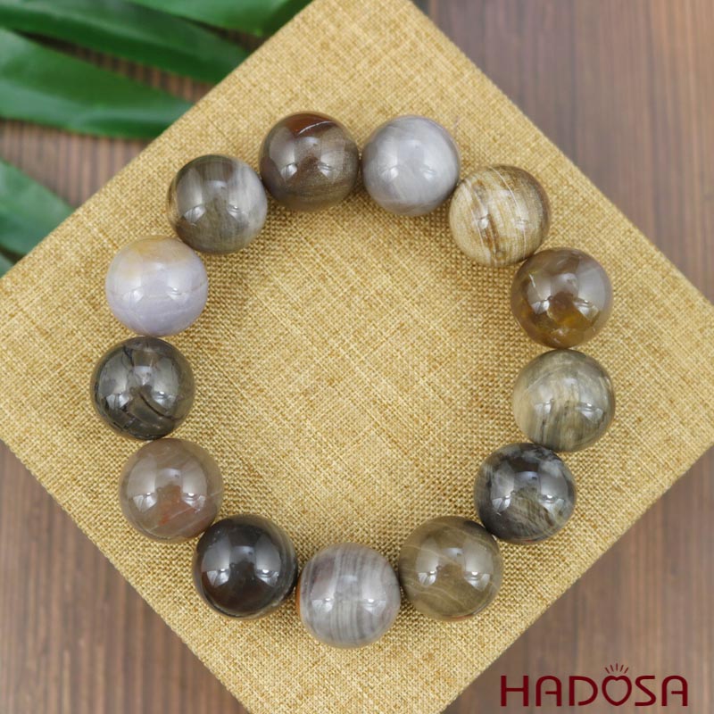 Vòng tay Gỗ hóa thạch 16mm