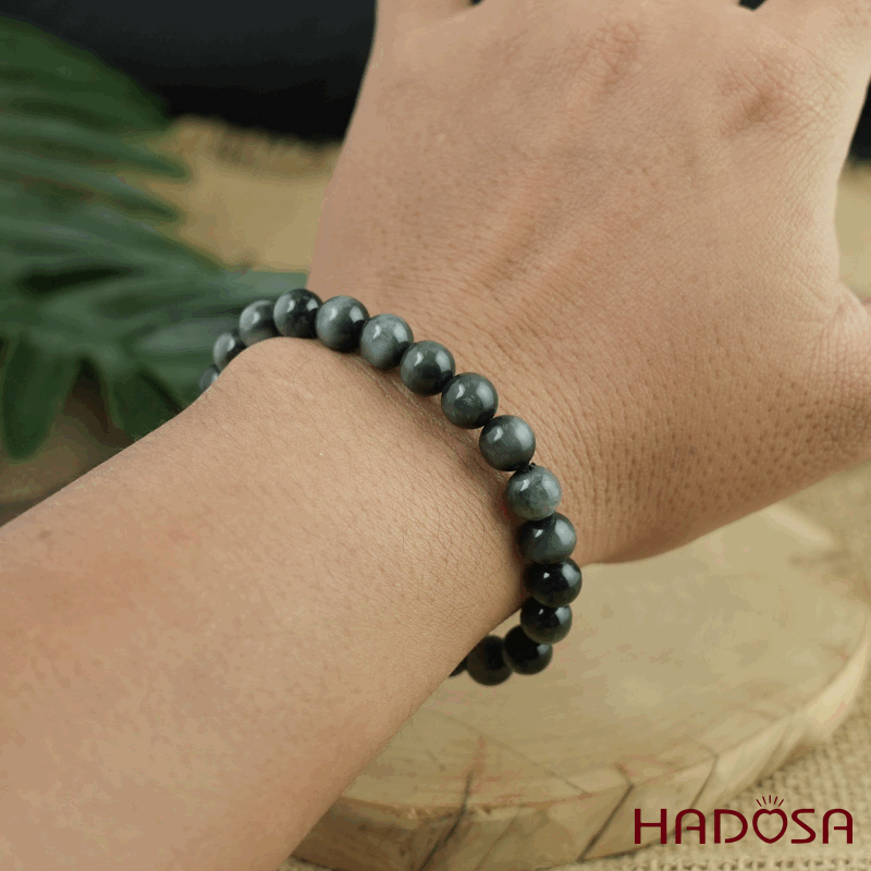 Vòng đá mắt chim Ưng xám 8mm 6A