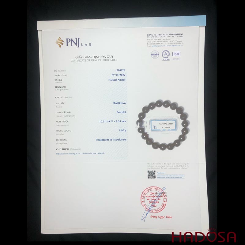 Vòng Hổ Phách Baltic Huyết đen 10mm