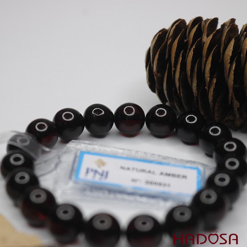 Vòng Hổ Phách Baltic Huyết 10mm