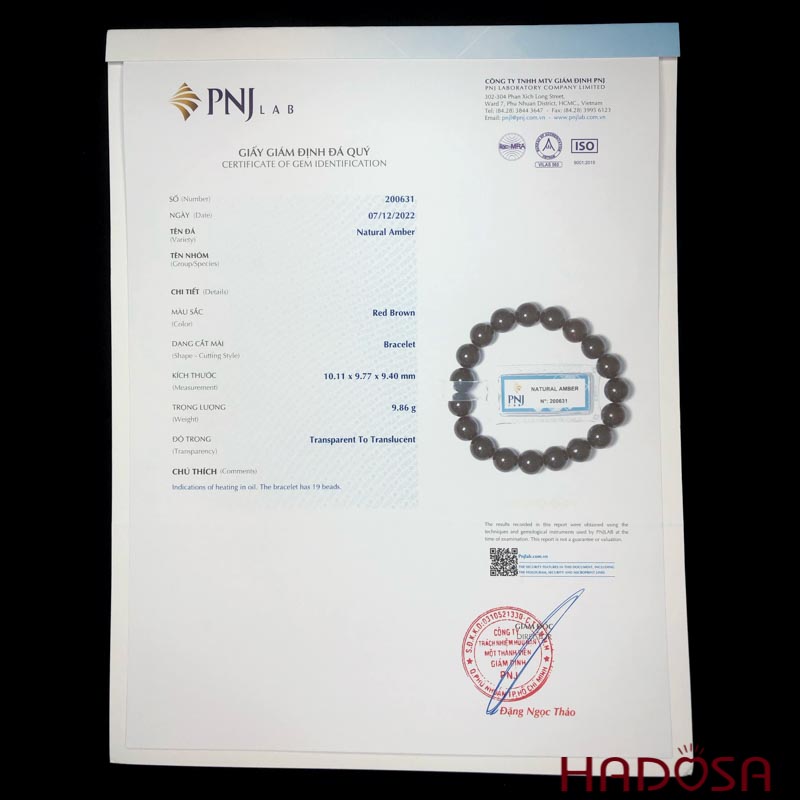 Vòng Hổ Phách Baltic Huyết 10mm