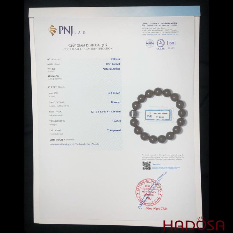 Vòng Hổ Phách Baltic Huyết đen 12mm