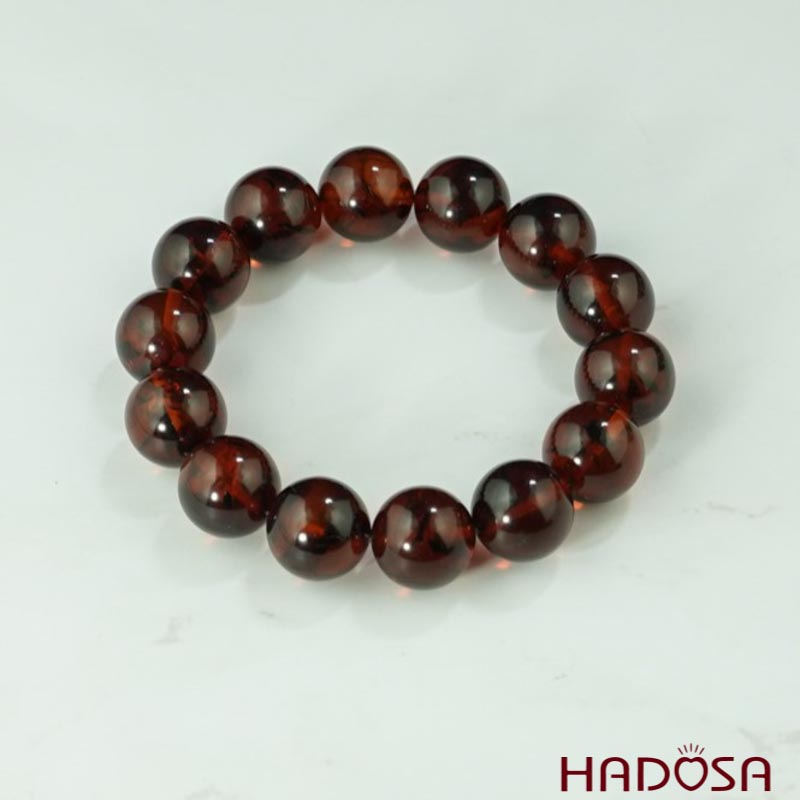 Vòng Hổ Phách Baltic huyết đỏ 16mm