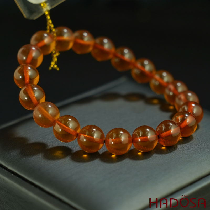 Vòng Hổ Phách Baltic nâu đỏ 10mm đặc biệt cao cấp