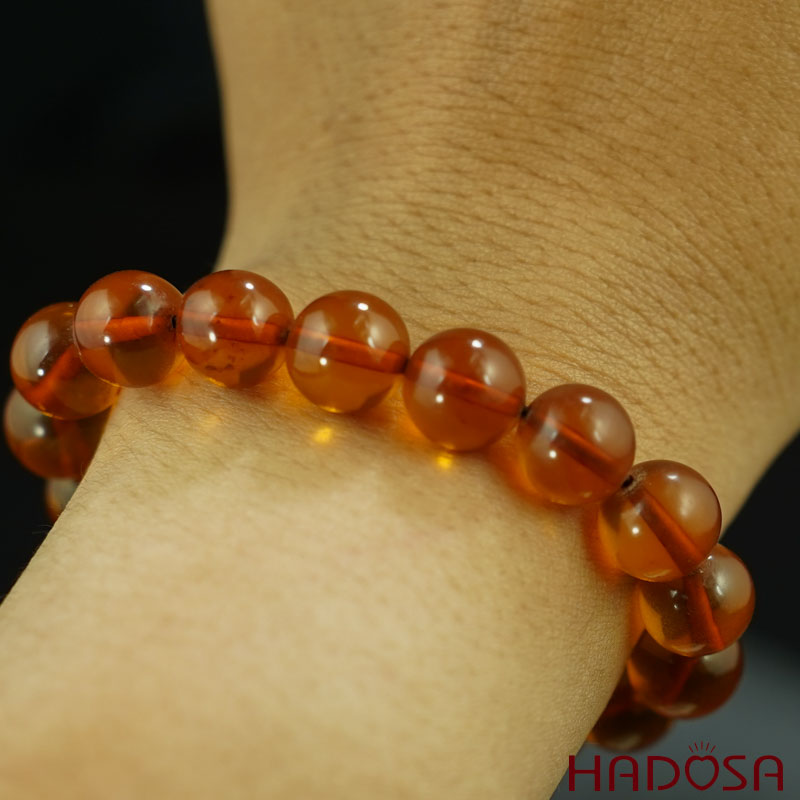 Vòng Hổ Phách Baltic nâu đỏ 10mm đặc biệt cao cấp