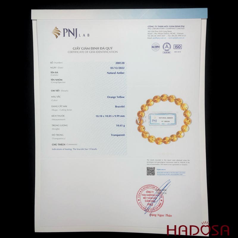 Vòng Hổ Phách Cognac Baltic vàng 10mm cao cấp