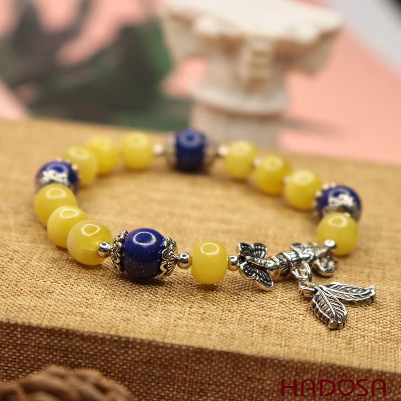 Vòng Hổ Phách Mật Lạp hạt bắp 08mm 4A