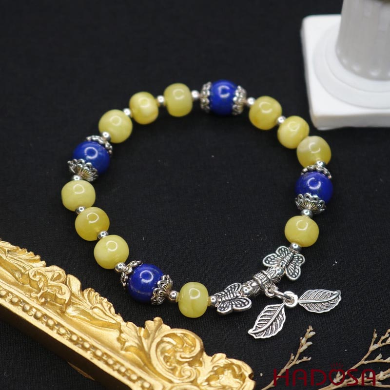 Vòng Hổ Phách Mật Lạp hạt bắp 08mm 4A