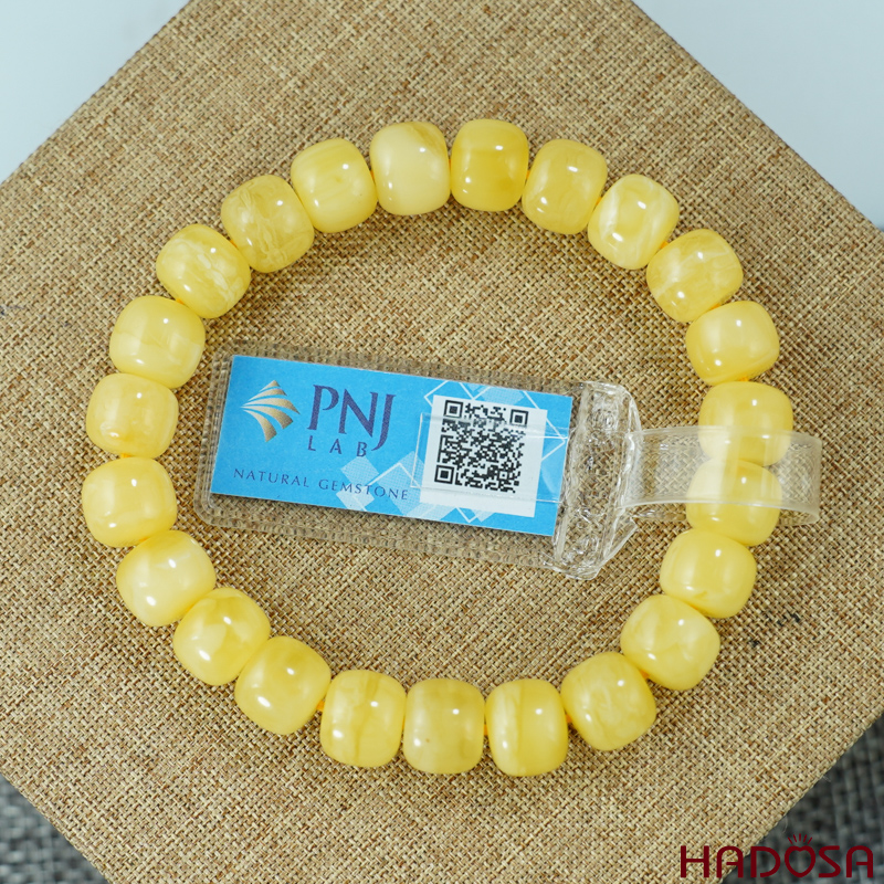 Vòng Hổ Phách Mật Lạp hạt bắp 9mm