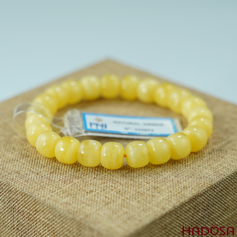 Vòng Hổ Phách Mật Lạp hạt bắp 9mm