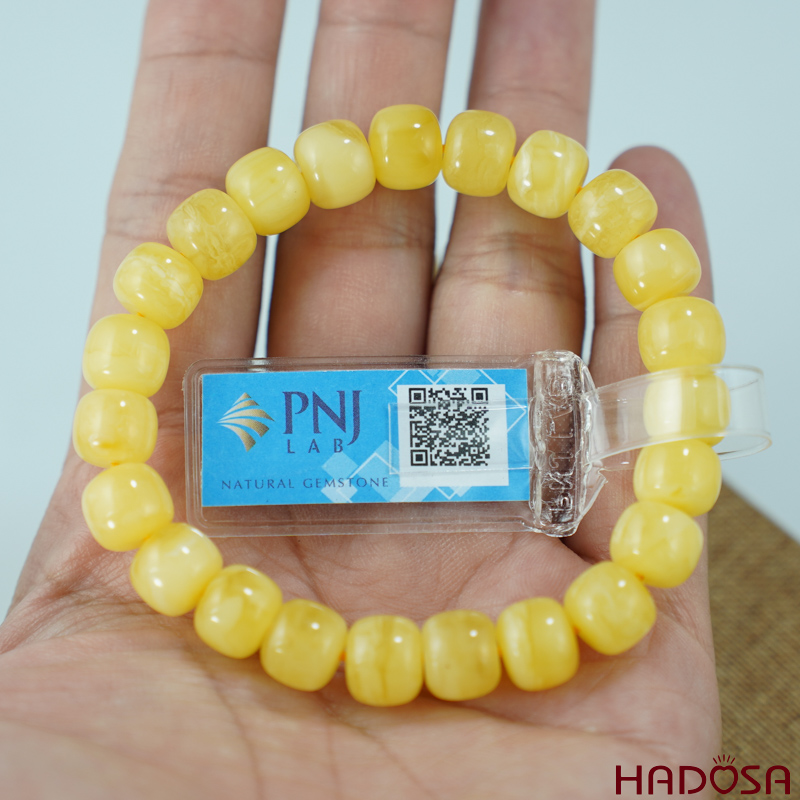 Vòng Hổ Phách Mật Lạp hạt bắp 9mm