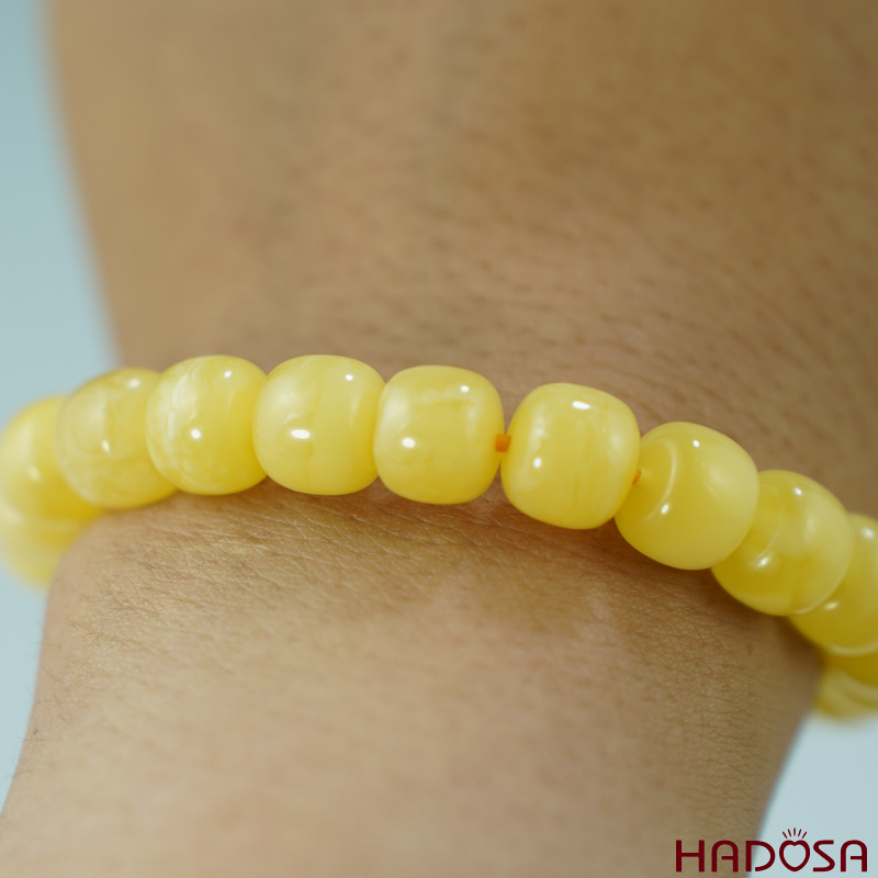 Vòng Hổ Phách Mật Lạp hạt bắp 9mm