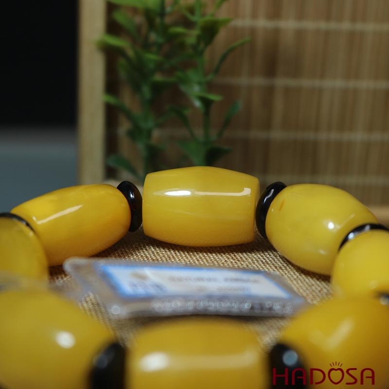 Vòng hổ phách mật lạp lu thống 17mm