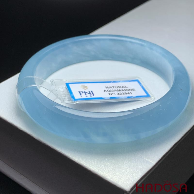 Vòng kiềng Aquamarine chuẩn 5A ni 56