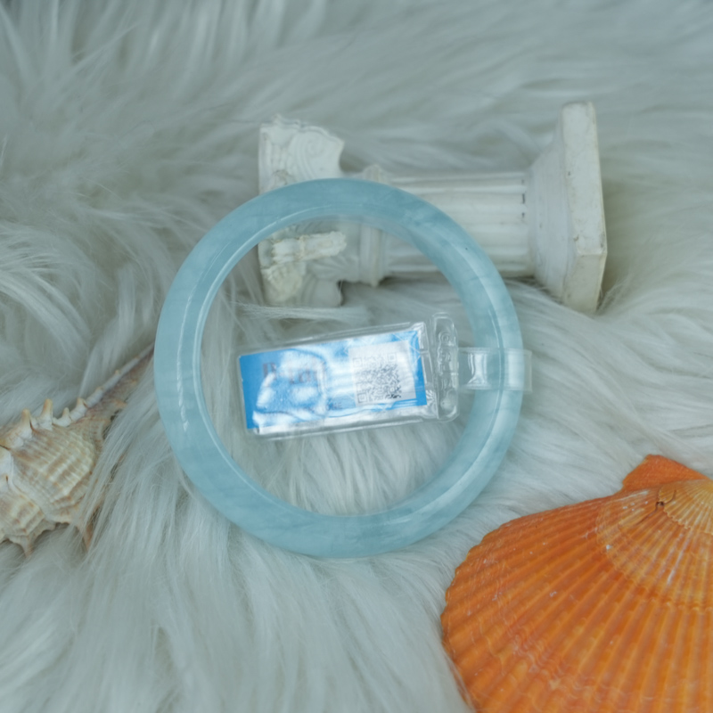 Vòng kiềng Aquamarine oval ni 5 chuẩn 4A