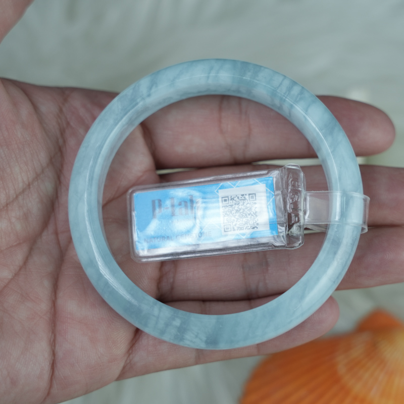 Vòng kiềng Aquamarine oval ni 54 chuẩn 4A