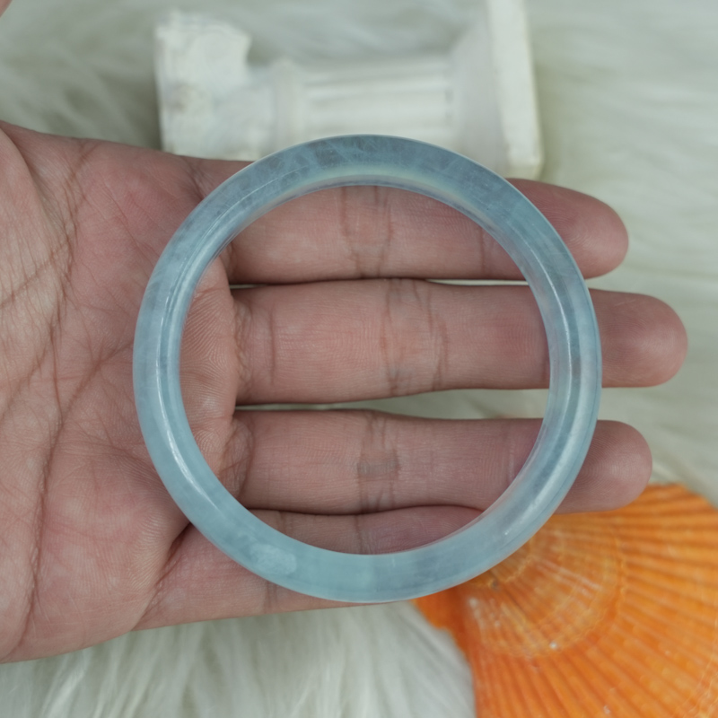 Vòng kiềng Aquamarine oval ni 54 chuẩn 6A
