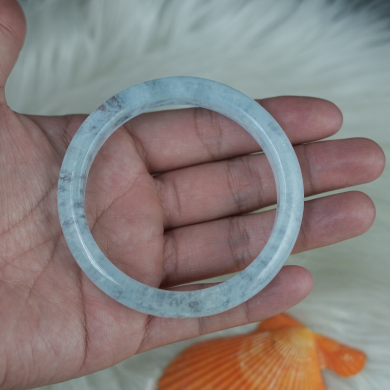Vòng kiềng Aquamarine oval ni 56 chuẩn 4A